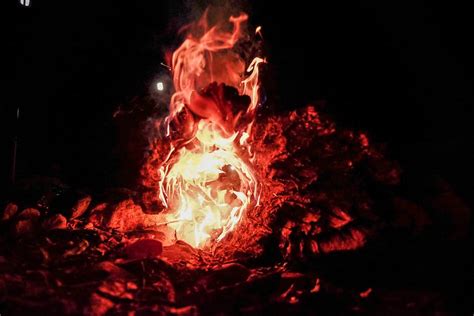 Photo Of Flames Ash Blaze Bonfire Burn Burning Burnt Close Up