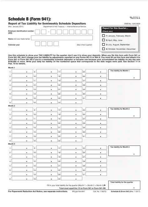 Irs Form 941 Schedule B 2023 Printable Forms Free Online