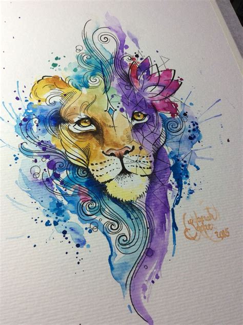 Watercolor Tattoo Watercolor Lion For A Tattoo Artist Deborah Deh