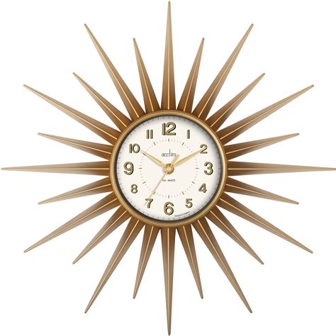 Stella Gold Starburst Wall Clock 43cm By Acctim Acctim Clock Shop