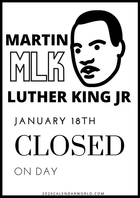 Closed For Martin Luther King Day Sign In 2021 Martin Luther King