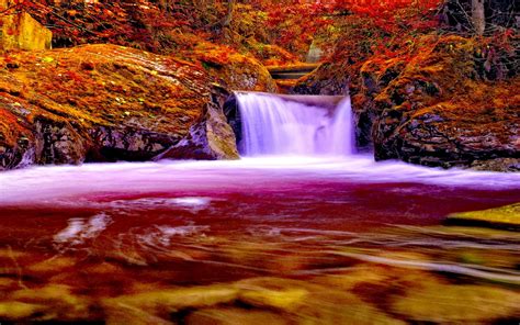 Autumn Forest Falls Nature Waterfall 745340 2560x1600