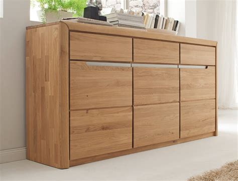 Helle eiche, schlanke beine, minimalistische lamellen = tambo. Sideboard Eiche massiv bianco 180x90x41 cm Anrichte ...