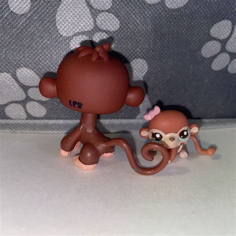 Littlest Pet Shop Lps 2670 2671 Mommy And Baby Monkey Set W Accessories