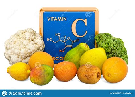 Foods Highest In Vitamin C Ascorbic Acid 3d Rendering Stock Illustration Illustration Of