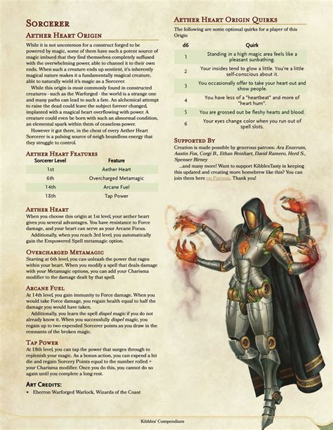 5e Aether Heart Sorcerer For The Sorcerer To Whom Power Is More Just