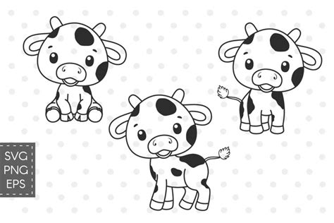 Cow SVG for kids, Cute animals clipart, 300 DPI (1281376) | SVGs