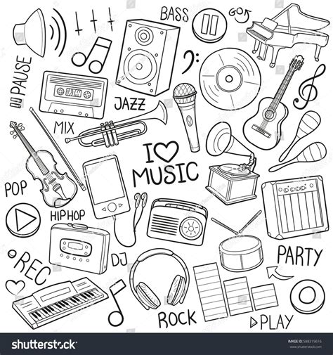 Music Drawings Doodle Drawings Art Drawings Simple Vector Design