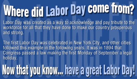 History Of Labor Day Ecard Labor Day History Labor Day Quotes