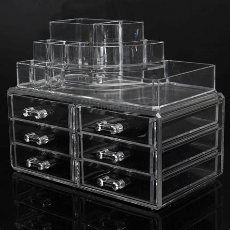 ktaxon clear acrylic cosmetic organizer makeup case holder drawers jewelry storage box