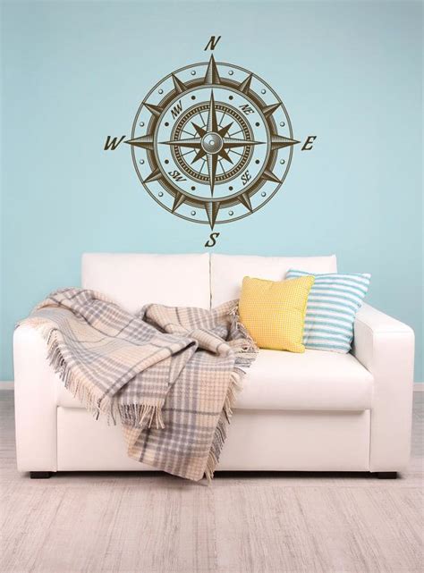 Star decoration clip art clipart images in ai, svg, eps and cdr. Compass Rose 2 Large Wall Decal nautical wall art beach | Etsy | Large wall decals, Removable ...