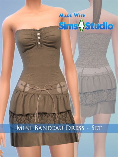 Mini Bandeau Dress Set By Play Jarus At Mod The Sims Sims 4 Updates