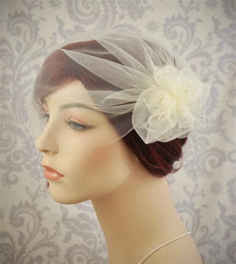 Wedding Veil Tulle Birdcage Veil With Pouf And Vintage Millinery