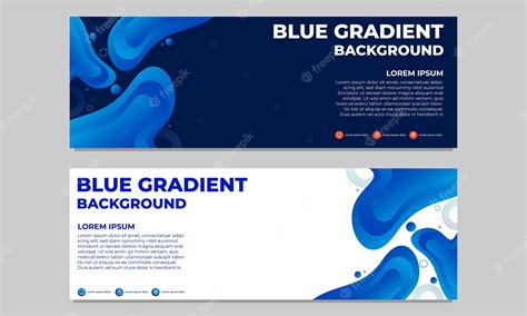 Premium Vector Abstract Blue Gradient Horizontal Banner Template