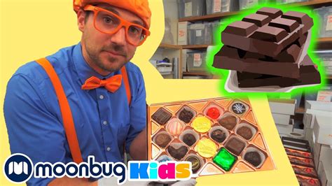 Blippi Visits A Chocolate Factory Learn Abc 123 Moonbug Kids Fun