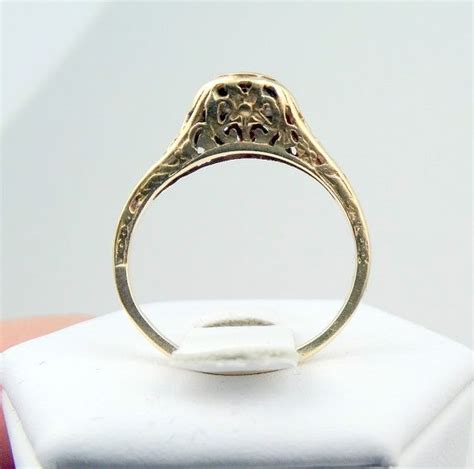 Elegant Edwardian Vintage 14k Yellow Gold Filigree Ring Set Etsy