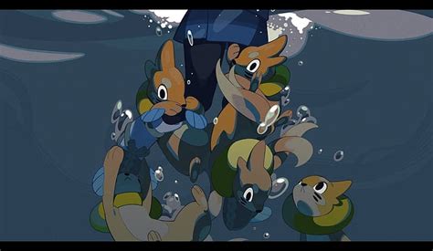 Hd Wallpaper Pokémon Underwater Buizel Pokemon Anime Girls Wallpaper Flare