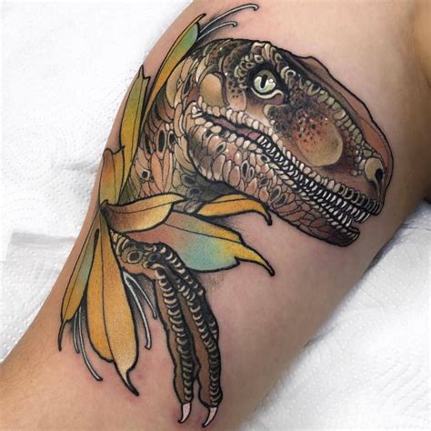 Neo Traditional Tattoo By Marty Early Inkppl Dinosaur Tattoos Neo Traditional Tattoo