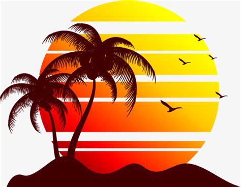 Download High Quality Sunset Clipart Vector Transparent Png Images