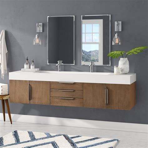 Hukill 72 Wall Mounted Double Bathroom Vanity Set Intended For