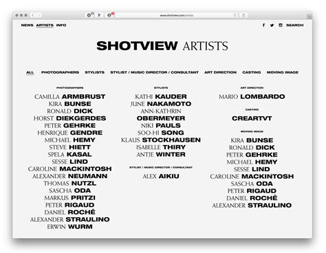Shotview Website 2017 Fonts In Use