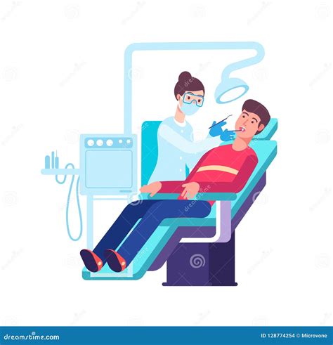 Dentista E Paciente Doutor Que Verifica A Boca Dos Pacientes Conceito