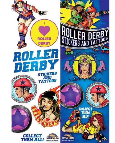 Roller Derby Stickers And Tattoos For Flat Vending Machines