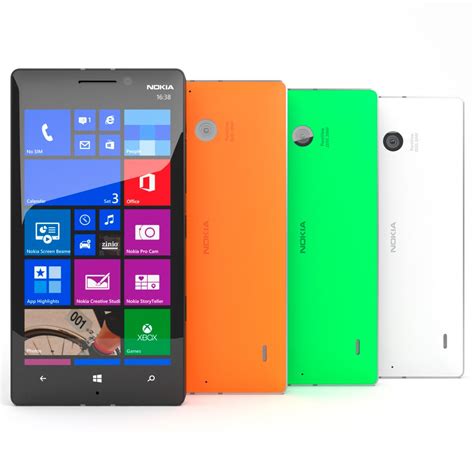 Nokia Lumia 930 Черный 3d Модель 49 Max Obj Ma Lwo Fbx C4d