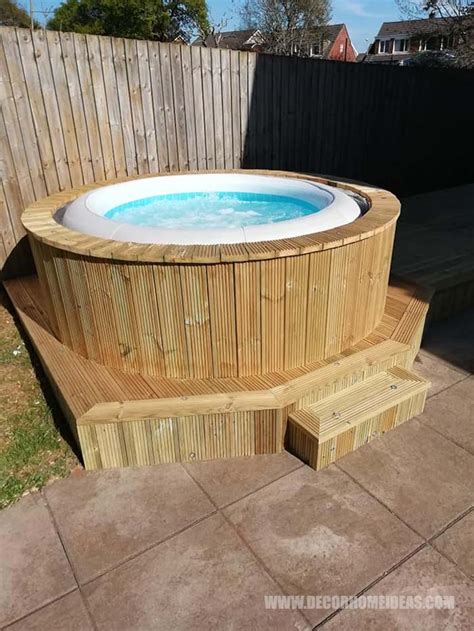 Lazy Spa Hot Tub Surround Ideas Tub Outdoor Enclosure Inasorhan