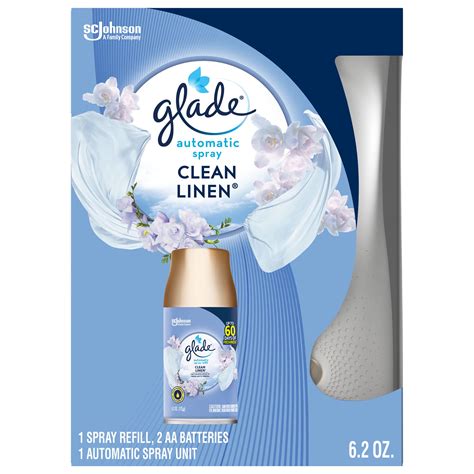 Glade Automatic Spray Starter Kit Air Freshener Clean Linen Oz Walmart Com