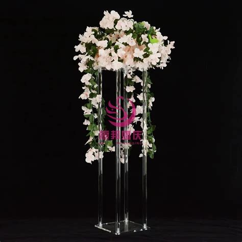 10pcs 100cm High Acrylic Crystal Wedding Centerpiece Flower Stand