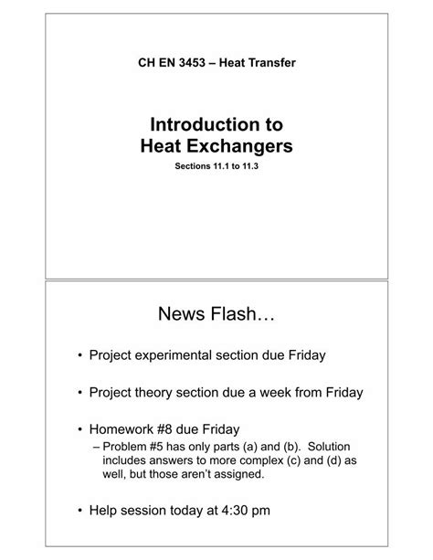 PDF Introduction To Heat Exchangerswhitty Chen Lecture