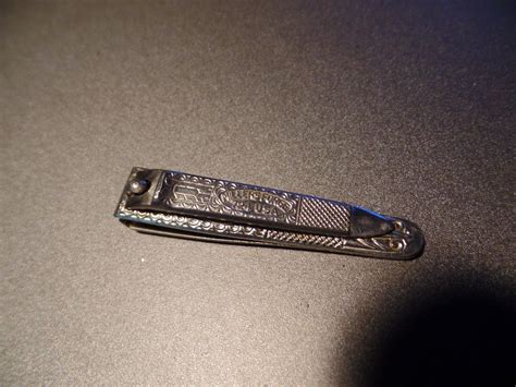 Vintage Nail Clippers Millers Forge Silver Tone 724 Usa Engraved Etched