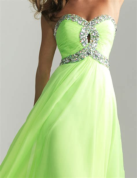 Fashion Lime Green Prom Dress Sweet Heart Prom Dress Long Green Prom