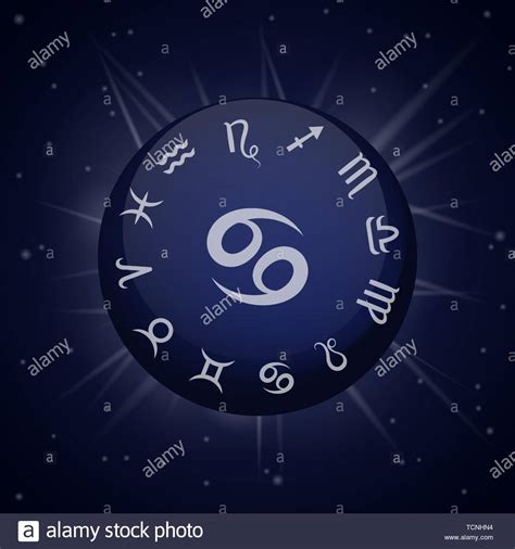 Maternal, affectionate, gentle, family lover, romantic ruling planet: Cancer zodiac sign. Astrological horoscope. Vector ...