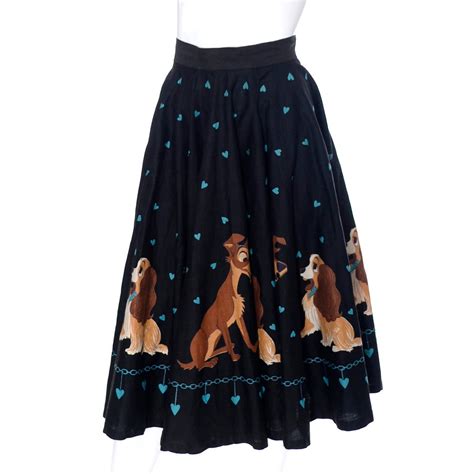 Rare Lady And The Tramp 1950s Vintage Circle Skirt