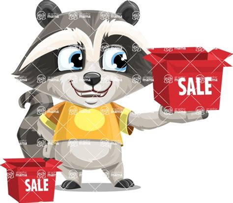Baby Raccoon Cartoon Vector Character Sale Graphicmama