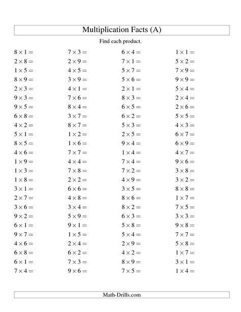 100 Multiplication Worksheet To Print