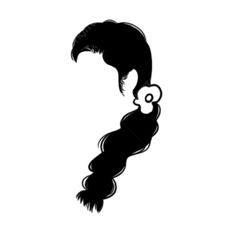 Ladies Hair Silhouette Png Transparent Lady Hairstyle Black And White