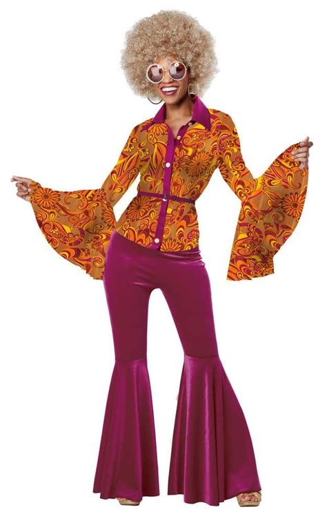 Fancy Dresses For Women Adult Funky Disco Diva Costume 70s Dancing