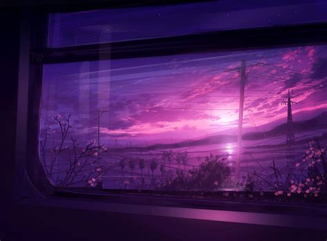 Sunset Horizon Anime Scenery 4k By 画师jw