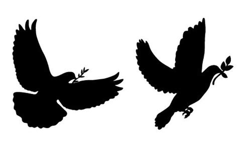 Lovely Peace Dove Silhouettes For Free Download Silhouette