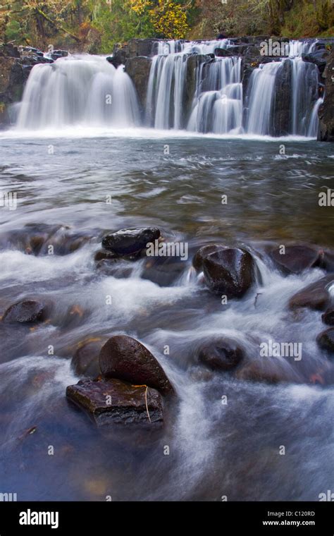 Scenic Water Fall Stock Photo Alamy