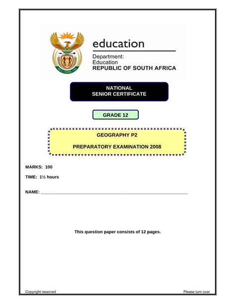 Pdf Grade 12 Geography P2 Preparatory  P2 Eng Prep Ex · Title Microsoft Word Geography P2