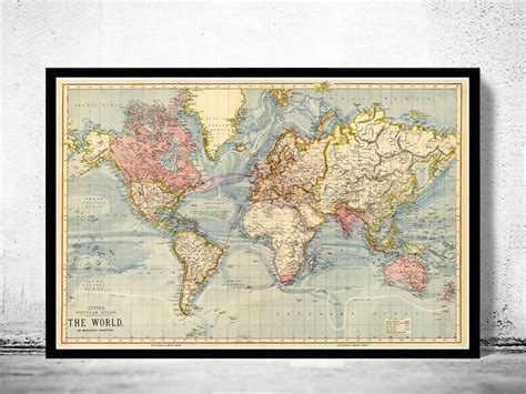 Vintage World Map Mercator Projection Vintage Maps SexiezPix Web Porn