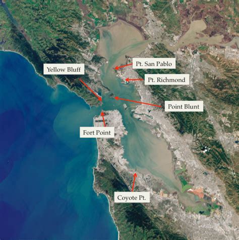 Aerial Image Of San Francisco Bay Region Showing Flow And Sediment