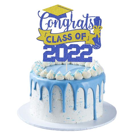 Buy Graduation Cake Topper 2022 Blue And Gold Graduation Party
