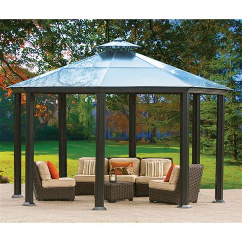 Assembly instructions expand your outdoor living space with the wood gazebo with aluminium roof by yardistry. Review costco black metal gazebo | Garden Landscape