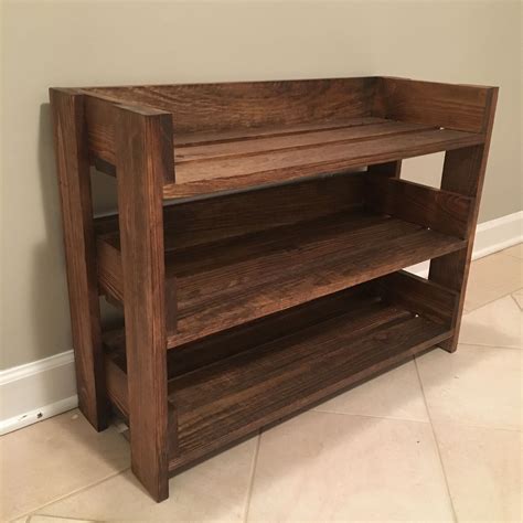 Simple Diy Shoe Rack Made From 1x4s And Stained With Minwax Provincial