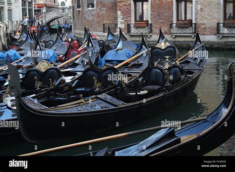 Gondolas In Venice Stock Photo Alamy